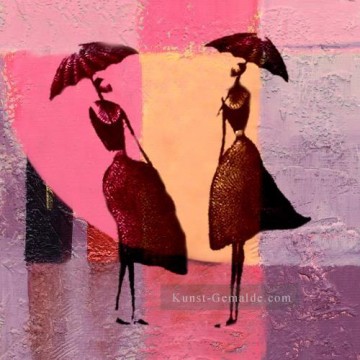 Mädchen unter Regenschirm Originale Dekorations Ölgemälde